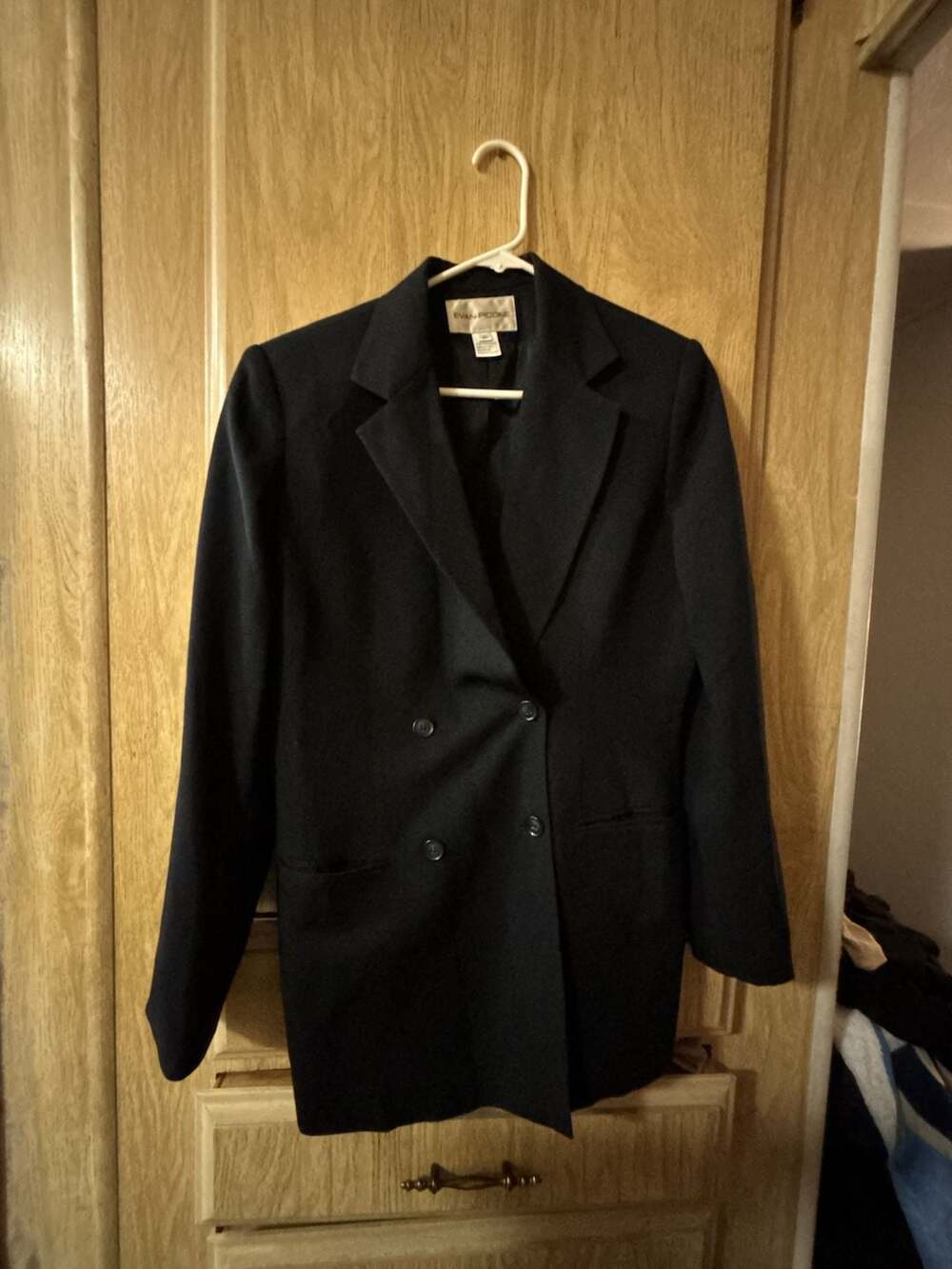 Evan Picone Black Double Breasted Blazer, Size 10